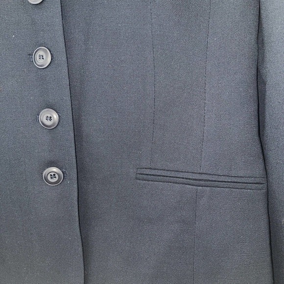 Laura Ashley Navy Blue Pure Wool Blazer Size 10 Medium 5 Button Vintage EU 40 - Picture 6 of 10